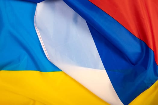 Flags of Russia and Ukraine. Russian-Ukrainian war