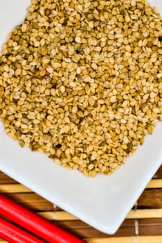 sesame seeds in a closeup