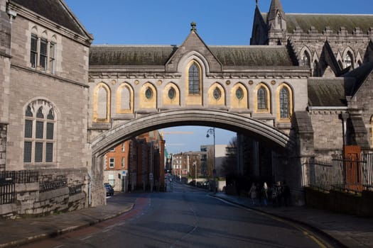 Christ Church Cathedral, distinctive covered footbridge, Dublin, Ireland
