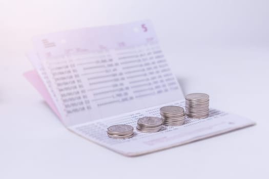 Bank book and Account bank, Save money and account banking for finance concept