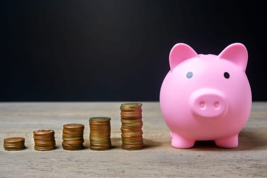 Piggy bank and Coin money, Save money and account banking for finance concept