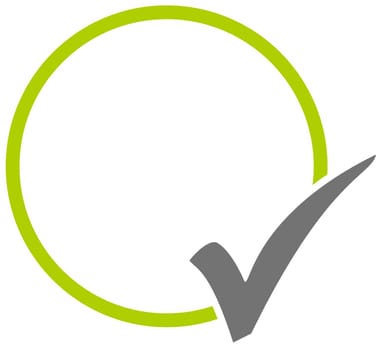 Empty green circle with grey check mark