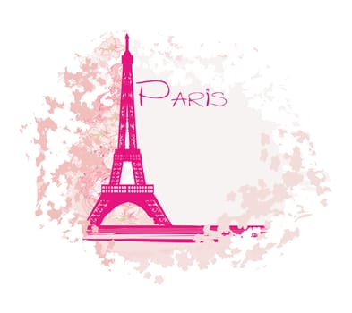 artistic floral banner - eiffel tower in paris