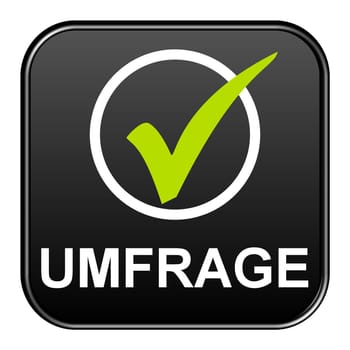 Black Button with Tick: Survey in german language