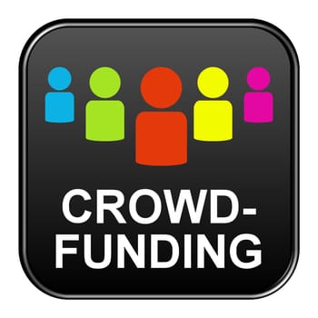 Black Button with Tick: Crowdfunding
