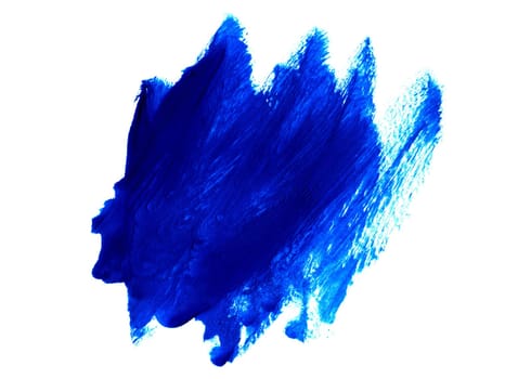Dirty blue paintbrush drawing with brush