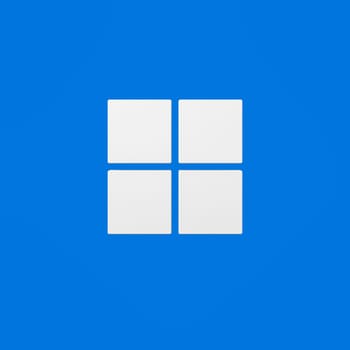 Windows Logo 3D Shape Isolated on Flat Blue Background with Shadow 3D Illustration