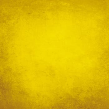 Yellow painted grunge canvas texture.