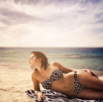 Beautiful woman on the beach