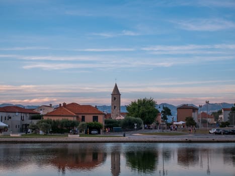 Historic Nin town, bridge and gate, Dalmatia, Croatia