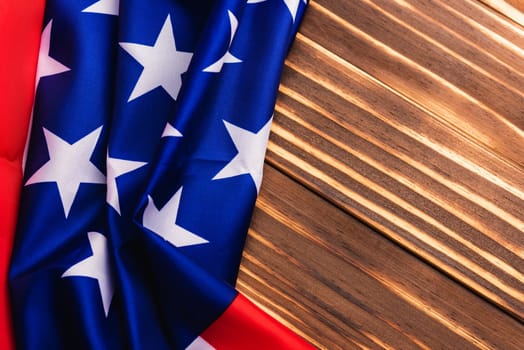 Happy Memorial Day Remember previously but now seldom called Decoration Day, American USA flag on wooden background and copy space, a federal holiday in the United States
