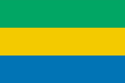 A Gabon flag background illustration green yellow blue