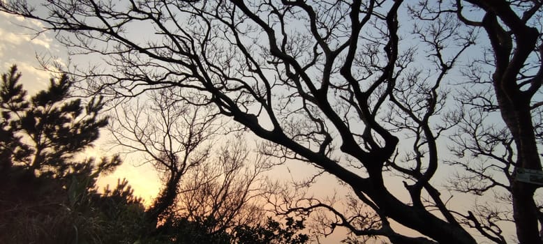 The Sunset in Taipingling Trail in the New Taipei City, Taiwan
