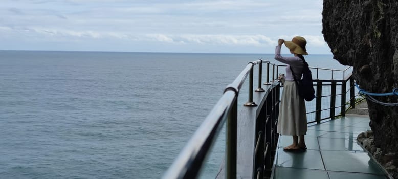 Prosperity Sky Walk, Hualien - March, 2022: Hualien's sea view is super beautiful! Hualien, Taiwan