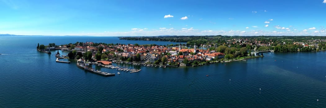 Aerial view of Lindau in good weather