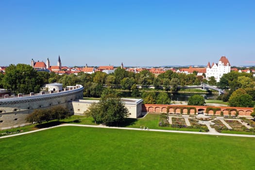 Aerial view of Ingolstadt when the weather is nice