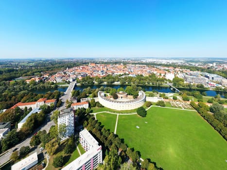 Aerial view of Ingolstadt when the weather is nice
