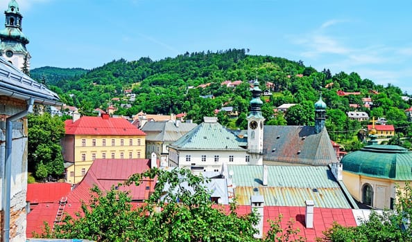 View of Banska Stiavnica in Slovakia