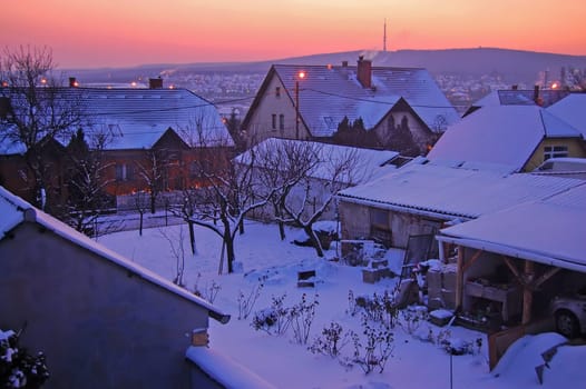 Dusk in winter