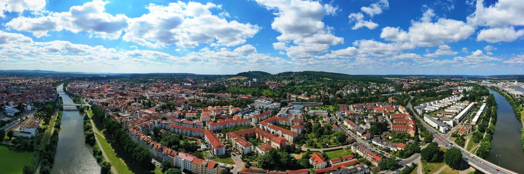 Aerial view of Bamberg in good weather