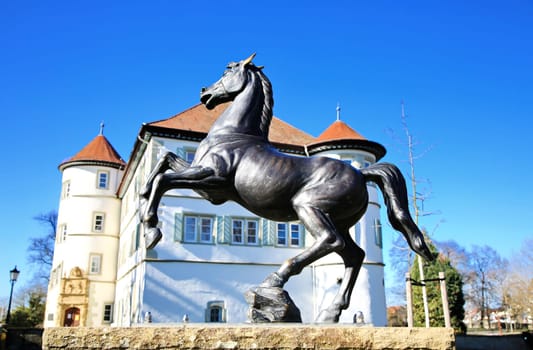 The moated castle is a sight of the city of Bad Rappenau