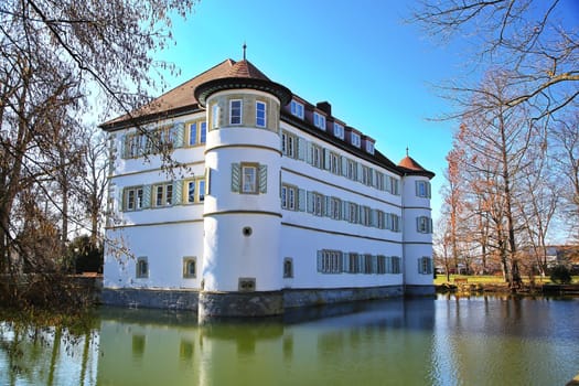 The moated castle is a sight of the city of Bad Rappenau