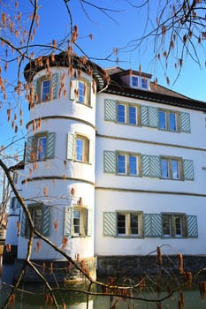 The moated castle is a sight of the city of Bad Rappenau