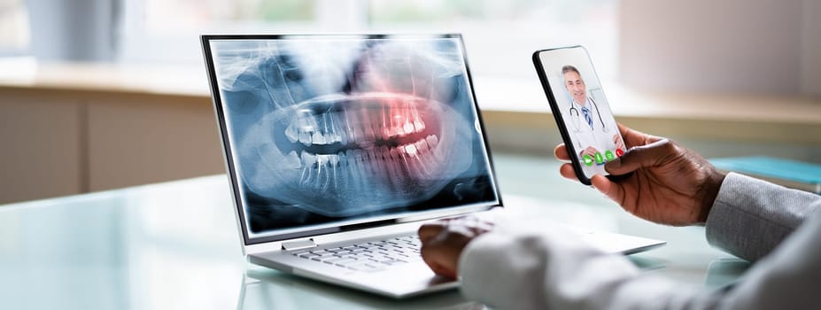 Medical Doctor Online Video Call With Dentist