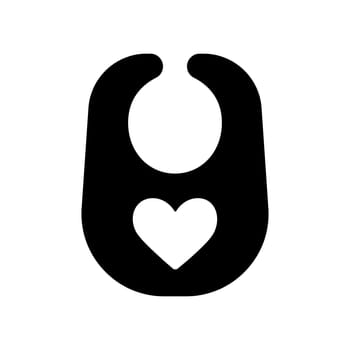 Baby bib vector flat glyph icon. Graph symbol for children and newborn babies web site and apps design, logo, app, UI