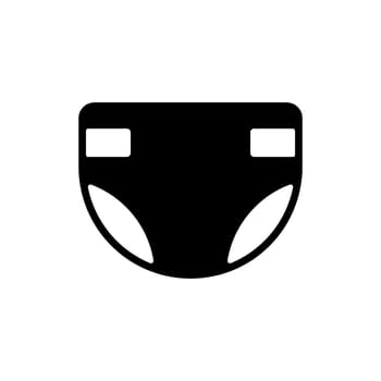 Diaper design vector isolated glyph icon. Graph symbol for children and newborn babies web site and apps design, logo, app, UI