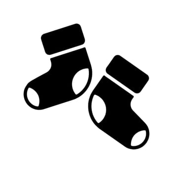 Baby socks bootees vector glyph icon. Graph symbol for children and newborn babies web site and apps design, logo, app, UI