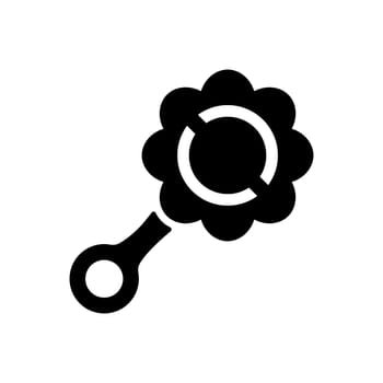 Baby rattle toy vector isolated glyph icon. Graph symbol for children and newborn babies web site and apps design, logo, app, UI