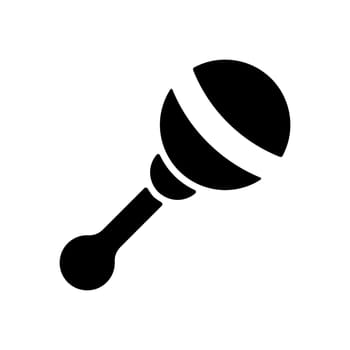 Baby rattle toy vector isolated glyph icon. Graph symbol for children and newborn babies web site and apps design, logo, app, UI