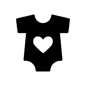 Baby bodysuit vector glyph icon. Baby Romper. Graph symbol for children and newborn babies web site and apps design, logo, app, UI