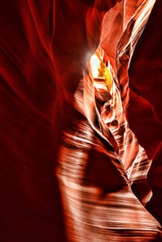Sunlight coming into Rattlesnake Canyon on the Navajo Indian reservation in Northern Arizona