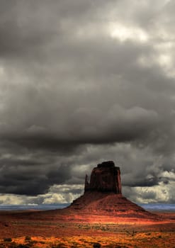 Monument Valley Arizona Navajo Nation with stormy cloudy skies