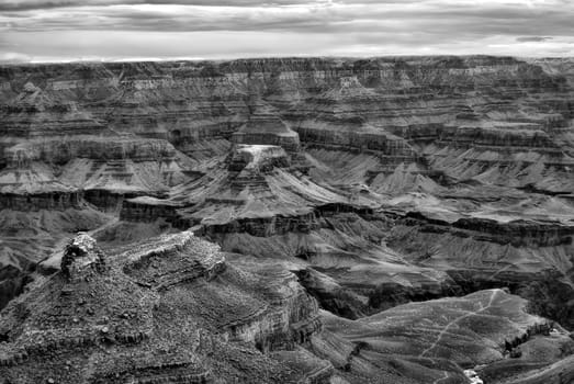 Infrared Black and white late afternoon in the Grand Canyon Arizona