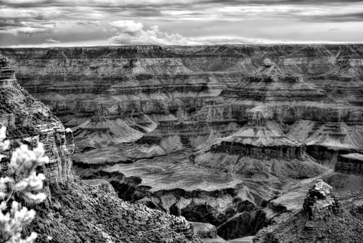 Infrared Black and white late afternoon in the Grand Canyon Arizona