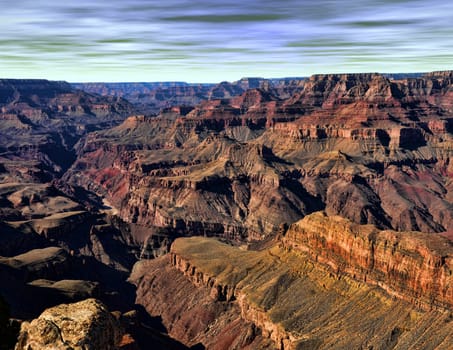 Late afternoon in the Grand Canyon Arizona USA