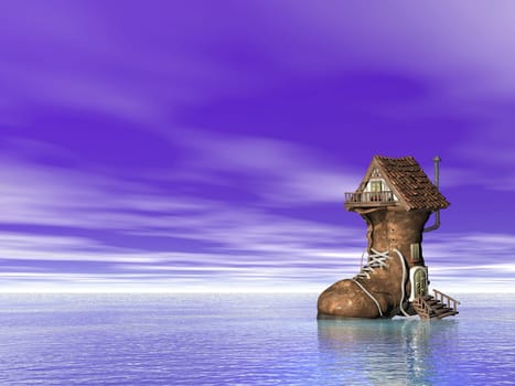 Ilustratration of the fairy tale shoe house