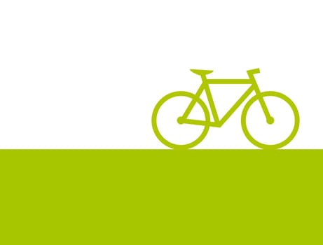 Simple green background illustration: Bike or Bicycle