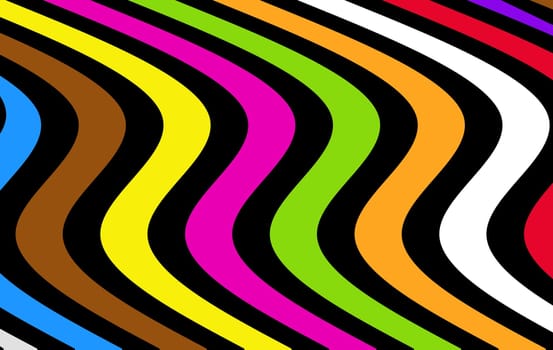Colorful stripes background: Geometric texture with curves