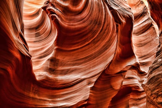 Sunlight coming into Rattlesnake Canyon on the Navajo Indian reservation in Northern Arizona