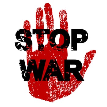 STOP WAR concept with human hand