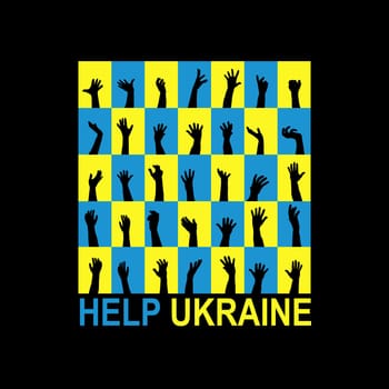 Help Ukraine concept with human hands