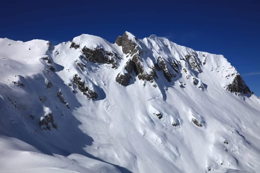 Landscape at Ski Resort in Arlberg Mountains. Austria