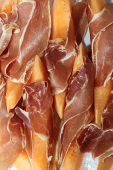 Melon Slices with Iberian Ham