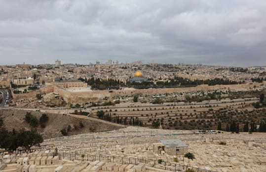 View from the Mount of Olives to Jerusalem. Israel