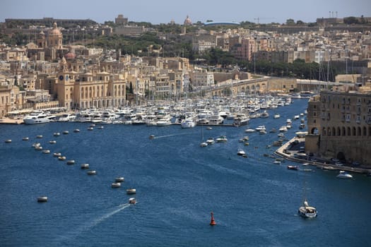 View from Valletta to the Three Cities. Malta