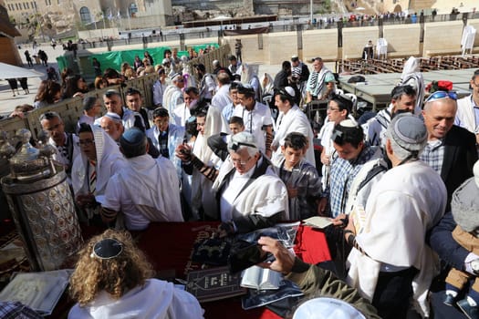 Bar Mitzvah Ceremony at the Western Wall in Jerusalem Old City. Israel
